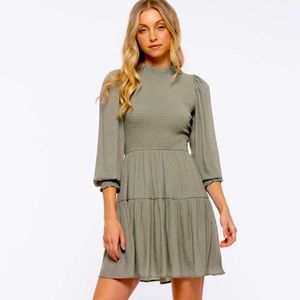 Olive Tiered Dress